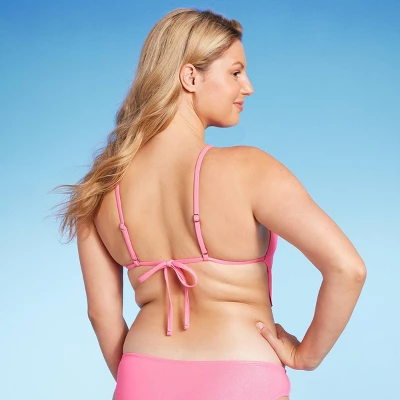 Women's Cowl Neck Longline Bralette Bikini Top - Wild Fable™ Pink Shine - Image 4