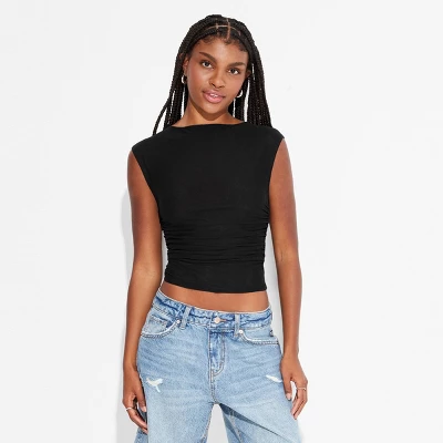 Women's Short Sleeve Boat Neck Mesh T-Shirt - Wild Fable™