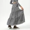Women's Elastic Waistband Maxi Skirt - Wild Fable™ Black Gingham