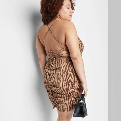 Women's Lace-Up Back Satin Mini Bodycon Dress - Wild Fable™ - Image 5