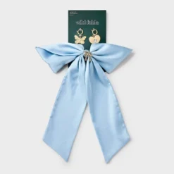 Butterfly Heart Bow Charm Hair Barrette - Wild Fable⢠Light Blue/Gold