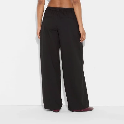 Women's Mid-Rise Waist Tie Slouchy Wide Leg Trousers - Wild Fable™ - Image 2