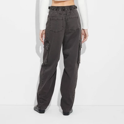 Women's Mid-Rise Barrel Cargo Pants - Wild Fable™ - Image 2