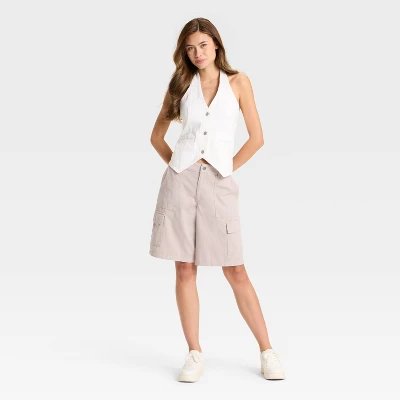 Women's Mid-Rise Twill Skater Jort - Wild Fable™ - Image 2