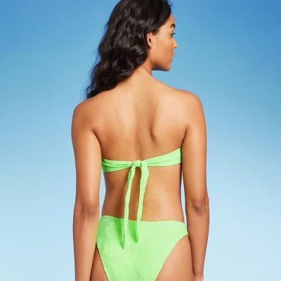 Women's Terry Textured U-Neck Multi-Way Bralette Bikini Top - Wild Fable™ Tropical Green - Image 7