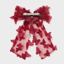 3D Butterfly Bow Hair Barrette - Wild Fable⢠Maroon: Fashionable Hair Accessory For Styling And Securing