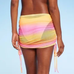Women's Mesh Drawstring Ruched Cover Up Skirt - Wild Fable™