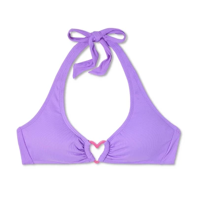 Women's Heart Detail Bralette Bikini Top - Wild Fable™ Purple - Image 5