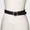 Women's Round Buckle Belt - Wild Fable™ Black