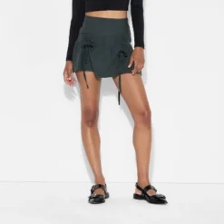 Women's Poplin Ruched Mini A-Line Skirt - Wild Fableā¢