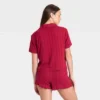 Women's Pointelle Notch Collar Shirt And Shorts Pajama Set - Wild Fable™