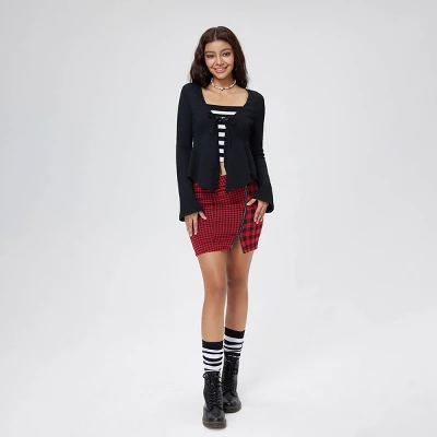 Women's V-Neck Knotted Long Sleeve Blouse - Wild Fable™ - Image 4