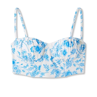 Women's Corset Longline Bikini Top - Wild Fable™ Cream - Image 5