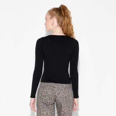 Women's Long Sleeve Seamless Square Neck Blouse - Wild Fable™ - Image 2