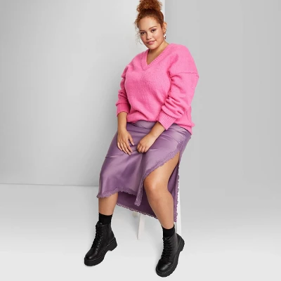 Women's V-Neck Fuzzy Oversized Pullover Sweater - Wild Fable™ - Image 6