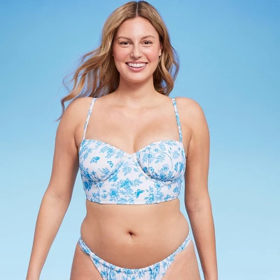 Women's Corset Longline Bikini Top - Wild Fable™ Cream - Image 3