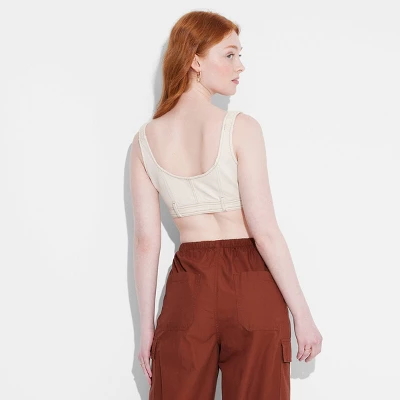 Women's Scoop Neck Reworked Denim Tiny Vest - Wild Fable™ - Image 2