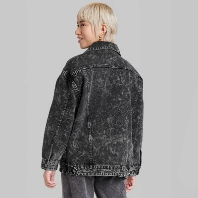 Women's Oversized Denim Trucker Jacket - Wild Fable™ - Image 2