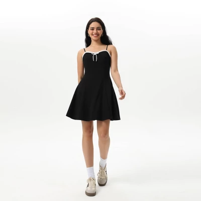 Women's Bow Ruffle Mini Dress - Wild Fable™ Black - Image 3