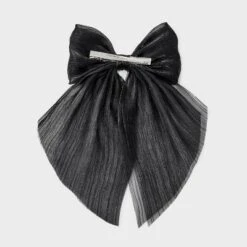 Bow Hair Barrette - Wild Fable⢠Black: Fashion Clip, Solid Polyester, All Hair Types