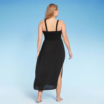 Women's Smocked High Slit Convertible Cover Up Dress - Wild Fable™